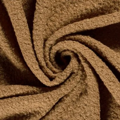 Tissu Bouclette Teddy uni Camel - Par 10 cm
