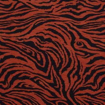 Tissu Viscose Twill nylon Zébré rouge sur fond Noir - Par 10 cm