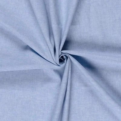 Tissu Lin et coton uni Verona Bleu clair - Par 10 cm