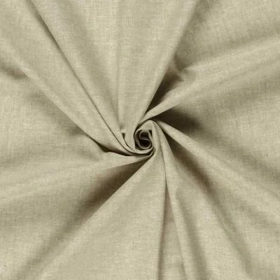 Tissu Lin et coton uni Verona Vert olive - Par 10 cm