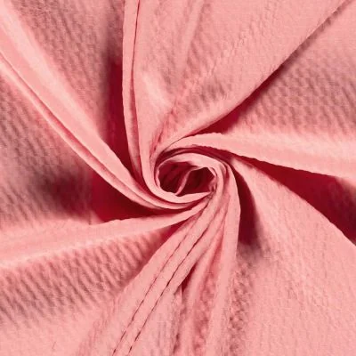 Tissu Viscose Bubble légèrement extensible uni Rose - Par 10 cm