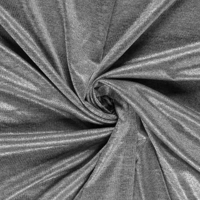 Tissu Polyester Orélia uni reflet métallisé sur fond Gris chiné - Par 10 cm