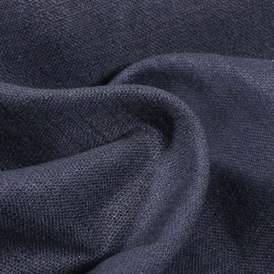 Tissu Ramie Lin uni Bleu marine - Par 10 cm