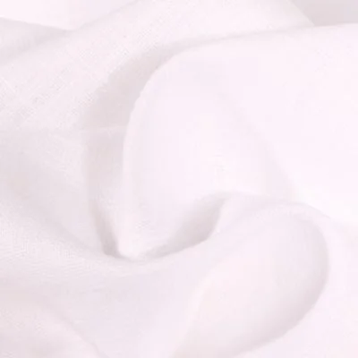 Tissu Ramie Lin uni Blanc - Par 10 cm