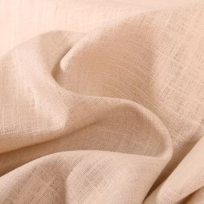 Tissu Ramie Lin uni Beige sable - Par 10 cm