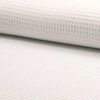 Tissu Nid d&#039;abeille Blanc cassé x10cm