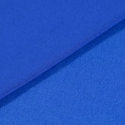 Tissu Molleton Sweat uni Bleu roi - Par 10 cm