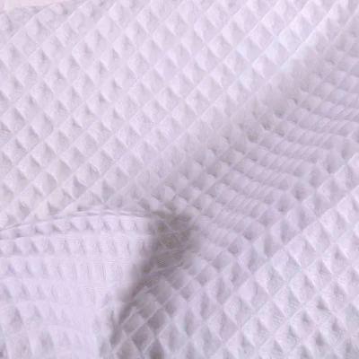 Tissu Nid d&#039;abeille Blanc x10cm