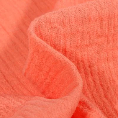 Tissu Double gaze de coton uni Melon - Par 10 cm