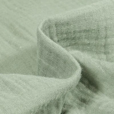 Tissu Double gaze de coton uni Vert d&#039;eau - Par 10 cm