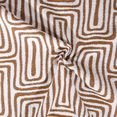 Tissu Jacquard d&#039;ameublement tissé teint Gobi sur fond Marron clair - Par 10 cm