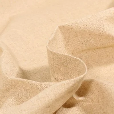 Tissu Coton uni effet tissé sur fond Naturel - Par 10 cm