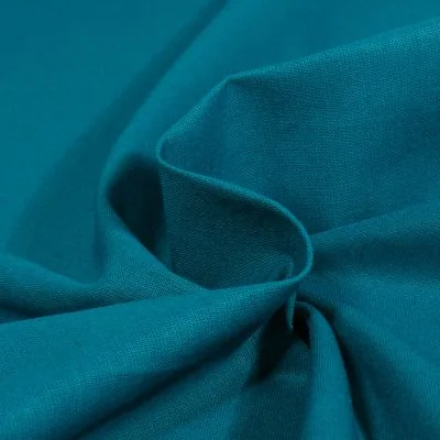 Tissu Coton uni Bleu canard - Par 10 cm