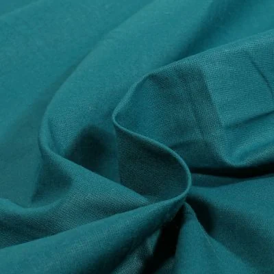 Tissu Coton uni Bleu paon - Par 10 cm