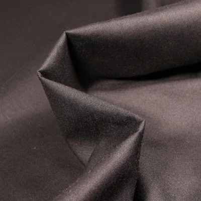 Tissu Popeline de coton mercerisé uni Elise Noir - Par 10 cm