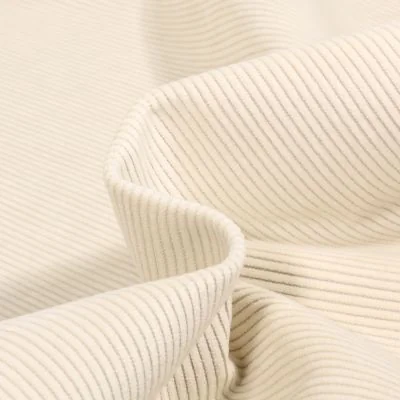 Tissu Velours d&#039;ameublement côtelé Lena Ecru - Par 10 cm