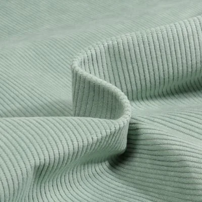 Tissu Velours d&#039;ameublement côtelé Lena Vert d&#039;eau - Par 10 cm
