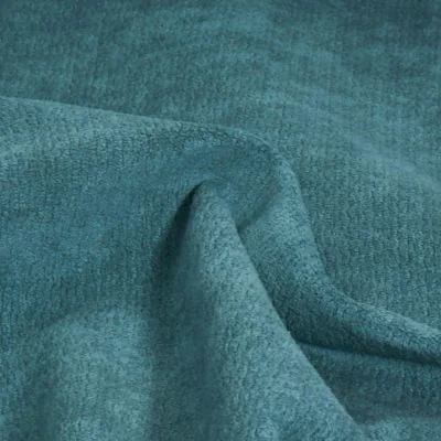Tissu Jacquard d&#039;ameublement Ultraclean uni Bleu canard - Par 10 cm