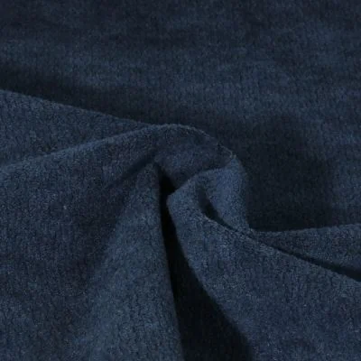 Tissu Jacquard d&#039;ameublement Ultraclean uni Bleu marine - Par 10 cm