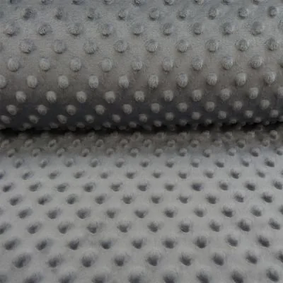 Tissu Minky Ultra doux Pois Gris anthracite - Par 10 cm