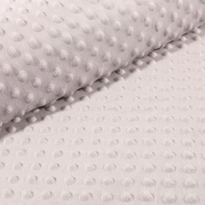 Tissu Minky Ultra doux Pois Gris argent - Par 10 cm