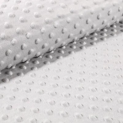 Tissu Minky Ultra doux Pois Gris Clair - Par 10 cm