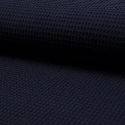 Tissu Nid d&#039;abeille Bleu marine x10cm